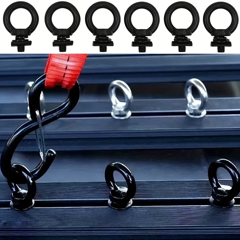 Stainless Steel M8 Harness Eye Bolt Nuts Towing Bolts Lifting Gear Tie Down Automotive Luggage Rack Track Circular Accessory