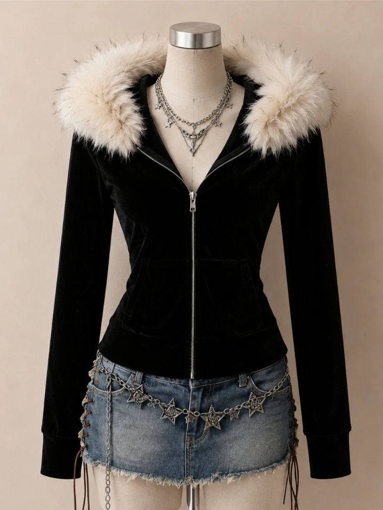 Women Y2K Millennial Hot Girl Slim Fit Cardigan Harajuku American Vintage Long Sleeve Casual Daily Streetwear Outerwear Tops