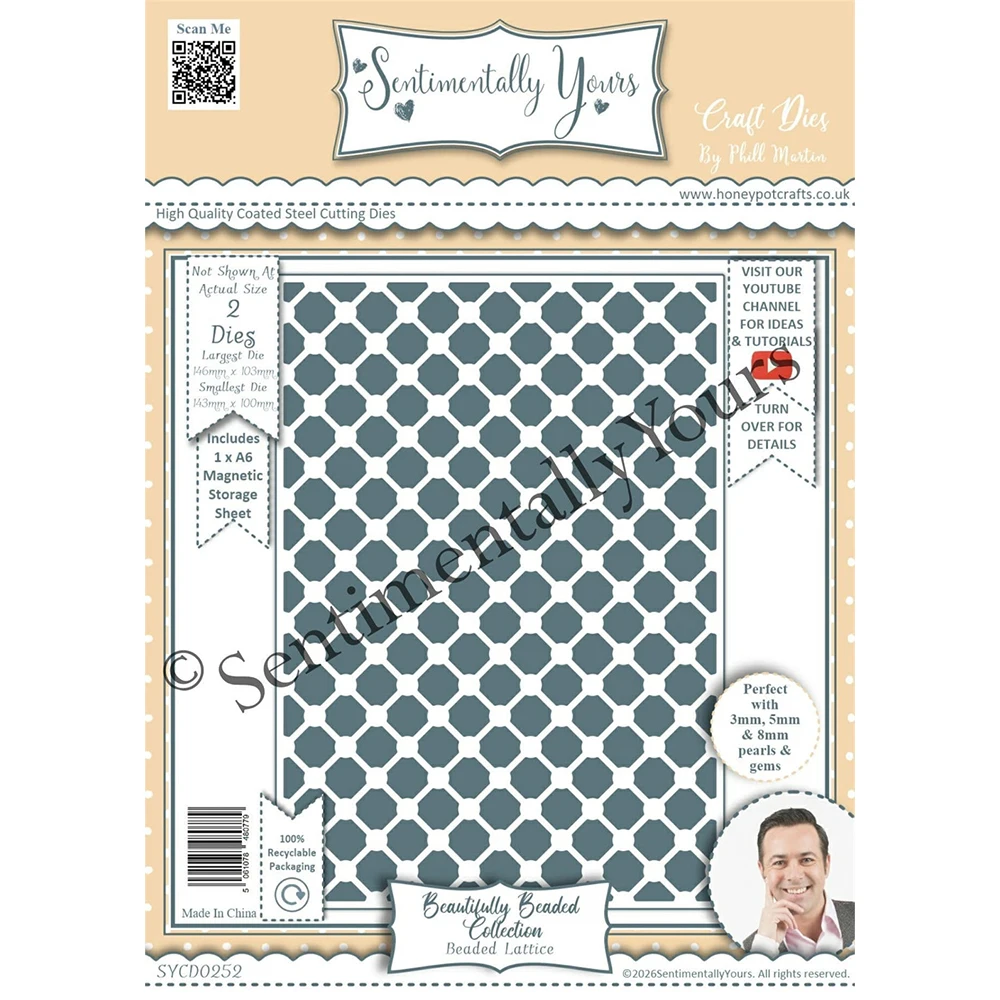 

Metal cutting Dies 2026 February Essential Sentimentally Yours Stamps Dies Lattice A6 Die Set DIY Scrapbooking Card Album Mold