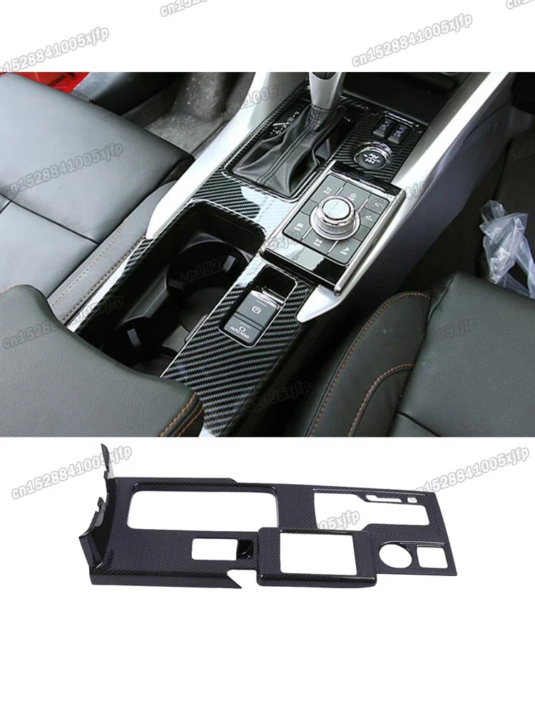 carbon fiber car central console gear panel trims chrome for Mitsubishi Eclipse Cross 2018 2019 2020 2021 2022 2023 Accessories