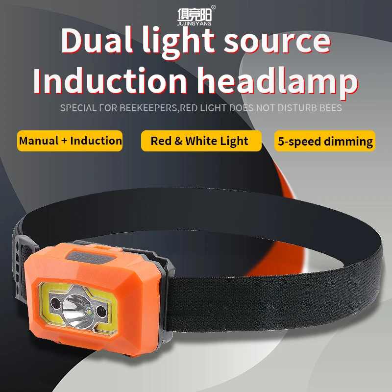 High Power 500 Lumens USB Rechargeable Outdoor Waterproof COB LED Headlamp Sensor For Camping