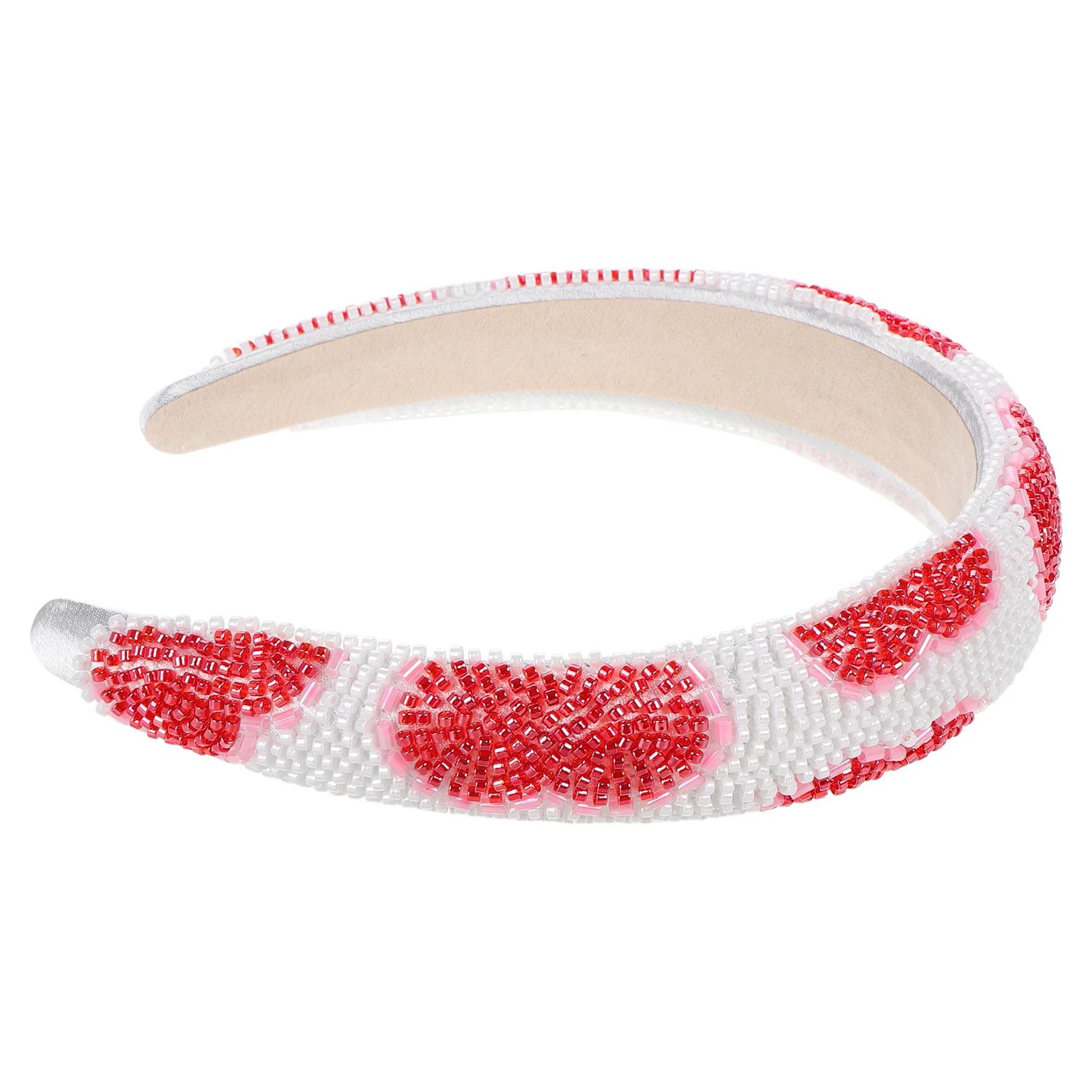 

Elegant Beaded Heart Headband High Crown Sparkly Hair Band for Women Valentine's Day Bridal Bridesmaid Wedding Headdress