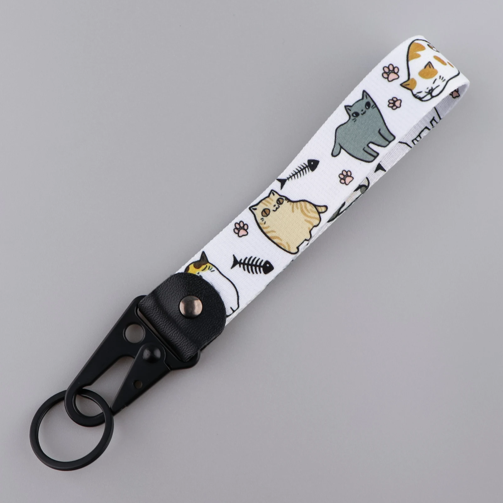 Cute Cat Wrist Keychain Key Fobs Corgi Lanyard Tags Key Strap Keyring Key Pendant Car Motorcycle Accessories