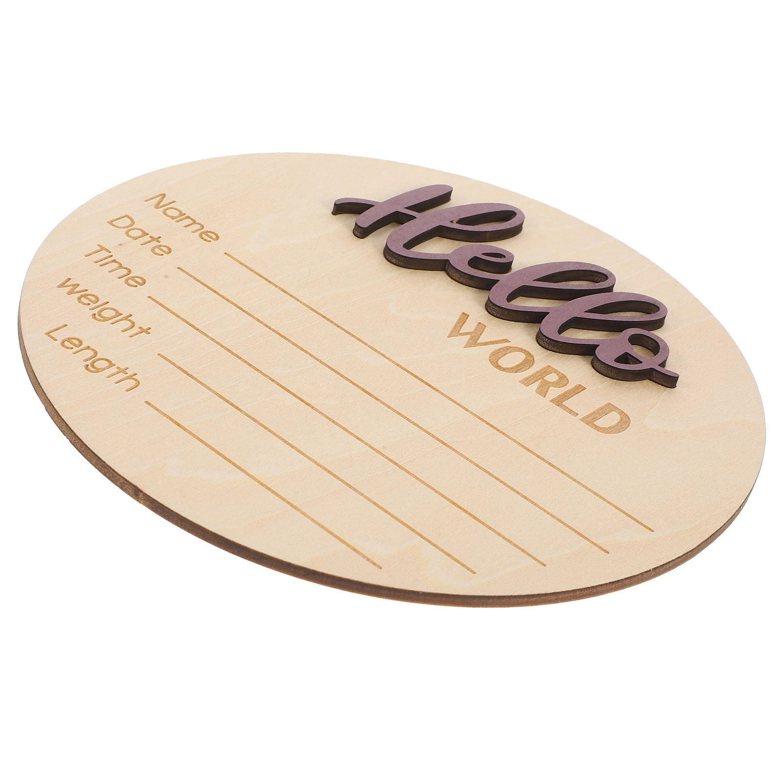 

Wooden Birth Sign Round Name Prop Newborn Footprint Keepsake Birth Announcement Round Sign Hospital