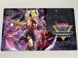 YuGiOh Lacrima The Scarlet Sorrow Playmat TCG CCG Mata do gry planszowej Gumowa podkładka pod mysz do gier i torba 60x35cm