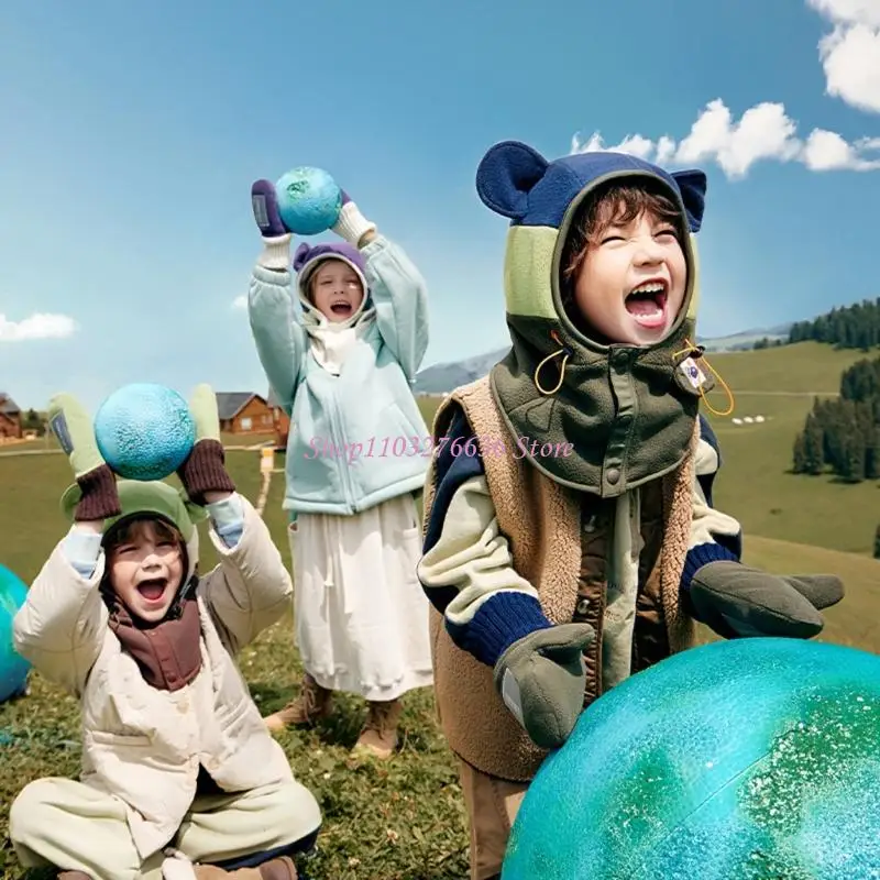 r6fd-調整可能なポリエステルベビーバラクラバマスクイヤーウォーマーと防風首カバー付き幼児幼児冬用品