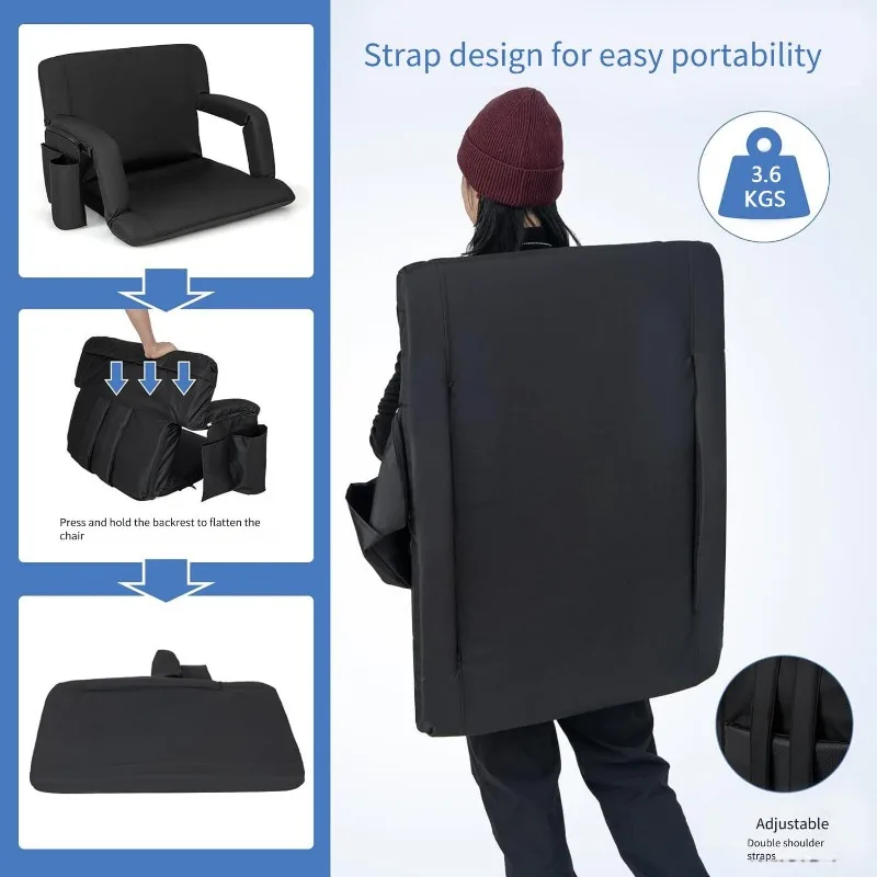 

2025 Cross-border Football Basketball Stand Chair Lazy Sofa Foldable Back USD Heated Armchair Floor Chair