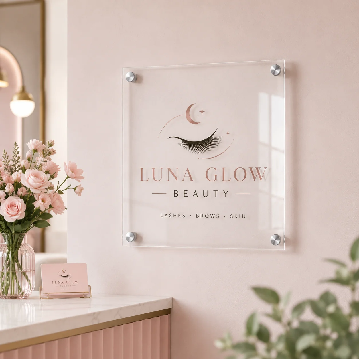 Custom Acrylic Business Sign Personalized Logo Wall Plaque for Office Salon Boutique Store Reception Company Branding Wall Decor view 3