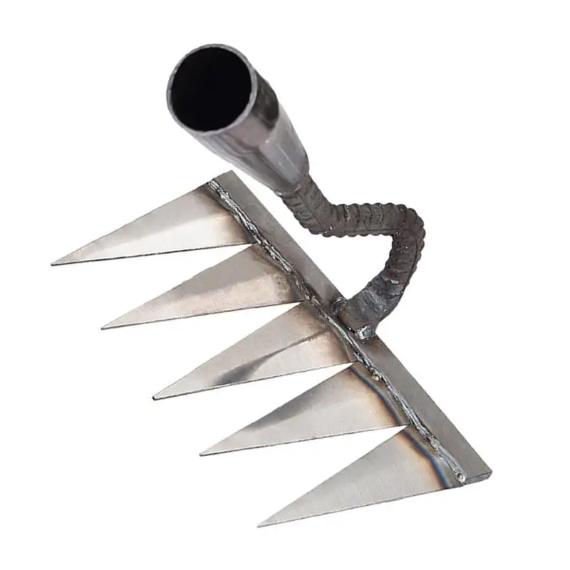 4-7 الأسنان الحديد البستنة مجرفة إزالة الأعشاب الضارة أشعل النار أداة المزرعة استيعاب الجرف تخفيف التربة مسمار أشعل النار أداة قطعة أثرية مسلفة أدوات زراعية #2