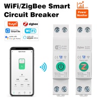 Tuya ZigBee/WiFi Smart Circuit Breaker 1-63A With Metering DIN Rail For Home Wireless Voice Remote Control Switch Google Home