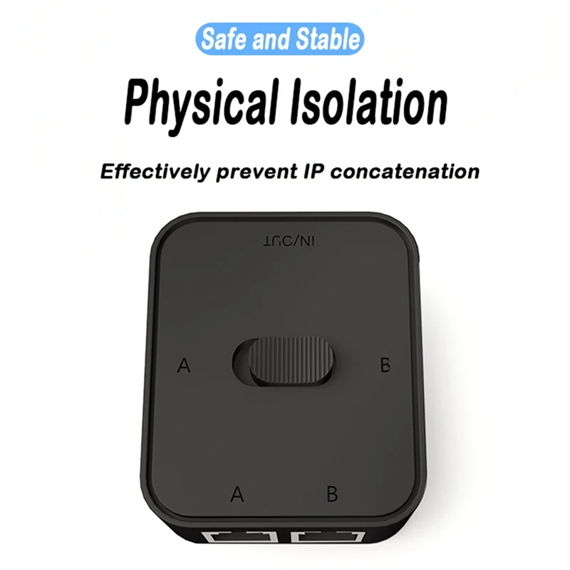 2 Port Gigabit Network Switch RJ45 Switch Network Splitter Cable Extender 2 Way External Network Switcher Splitter