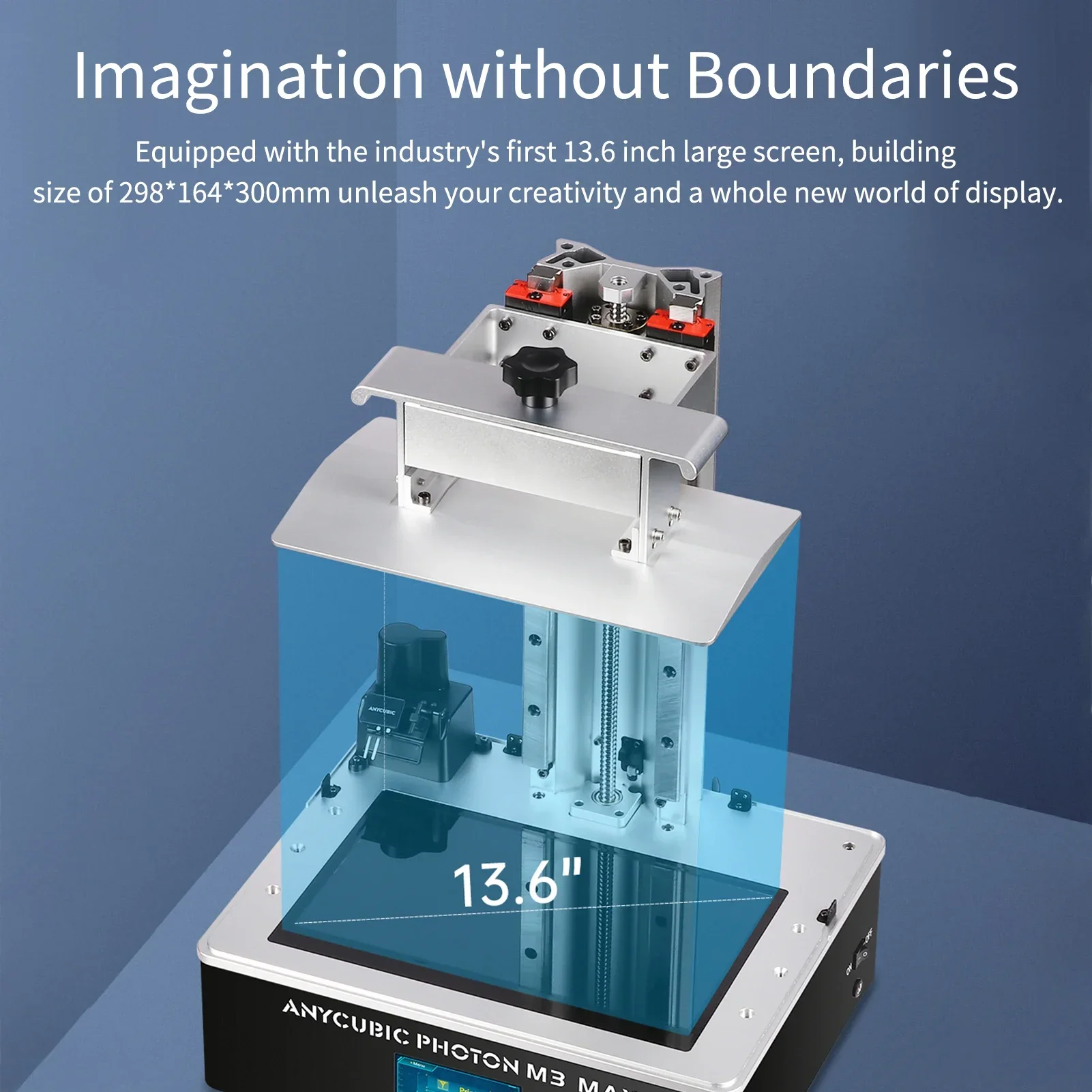 ANYCUBIC-impresora 3D Photon M3 Max, pantalla monocromática de 13,6 pulgadas, 7K, alta resolución, con relleno de resina automático, impresión rápida