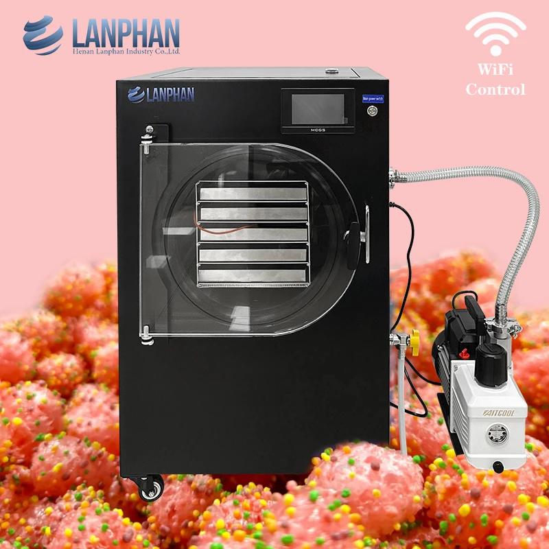 Lanphan precio competitivo 5kg-7kg 0,5 M2 cinco capas dulces golosinas para mascotas carne alimentos frutas verduras liofilizador máquina para el hogar
