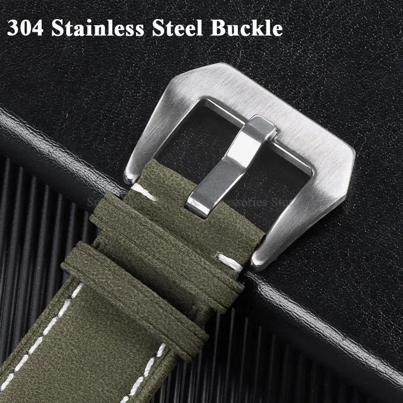 18 مللي متر 20 مللي متر 22 مللي متر 24 مللي متر جلد البقر حزام ساعة اليد ل أوميغا ل بانيراي نحى الجلود سوار معدني دبوس مشبك العصابات المعصم العالمية