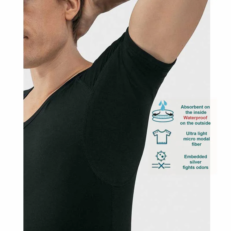 A Fashionable   With Proof Pads Hidden In The Underarm That Completely Eliminate Sweat Stains Undershirt