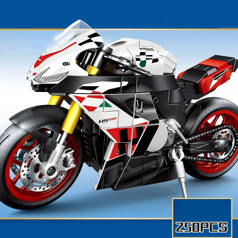 

Motorcycle Technical Building Block Aprilias Tuono V4 Vehicle Motor Model Steam Bricks Educational Toy Collection For Gift