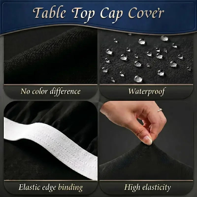 MTREO 1 6 10 Pack Stretch Fabric Table Top Cap Cover, Fits 4ft/5ft/6ft/8ft Tables, Spandex Table Covers Washable Elastic Universal Rectangle Tablecloth Protector for Indoor Outdoor Party Picnic Wedding