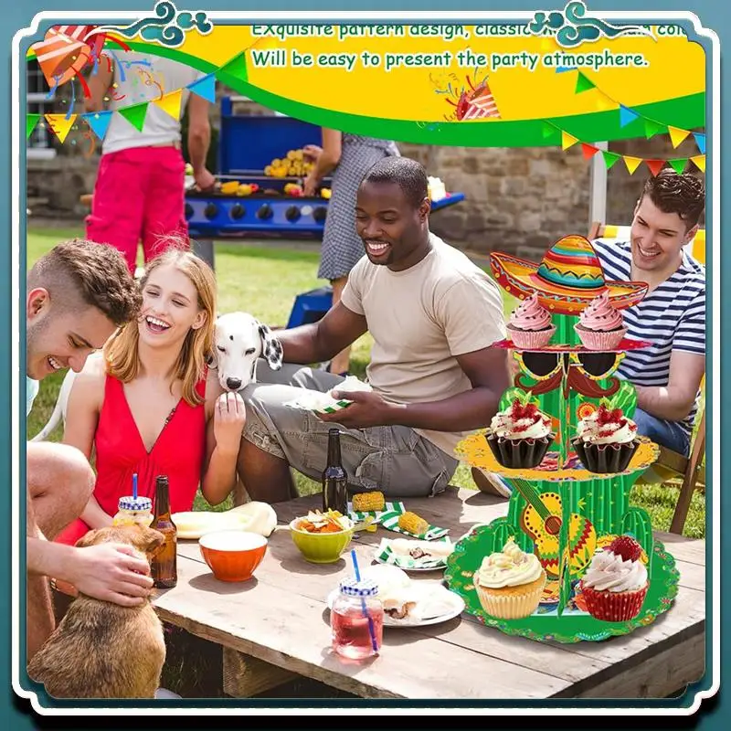 

Fiesta Mexican Party Decorations,2Pcs Cupcake Stands For Mexican Fiesta Party,Cupcake Topper Taco Party Cupcake Holder Durable