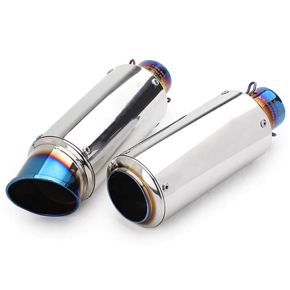 

Project Exhaust Universal 51mm 60mm Motorcycle Glossy Half Blue Muffler With DB Killer For FZS150 250SR GSR400 TNT600 CBR150R