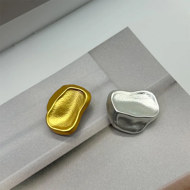 10PCS Of Fashionable Concave Irregularly Shaped Metal Button Irregular Vintage Decorative Buttons