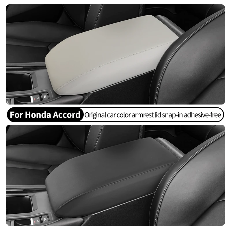 ملحقات غطاء مسند ذراع السيارة صندوق مسند الذراع الجلدي غطاء ABS واقي التمهيد المضاد للخدش مسند الذراع وسادة لهوندا أكورد (2023-) #6