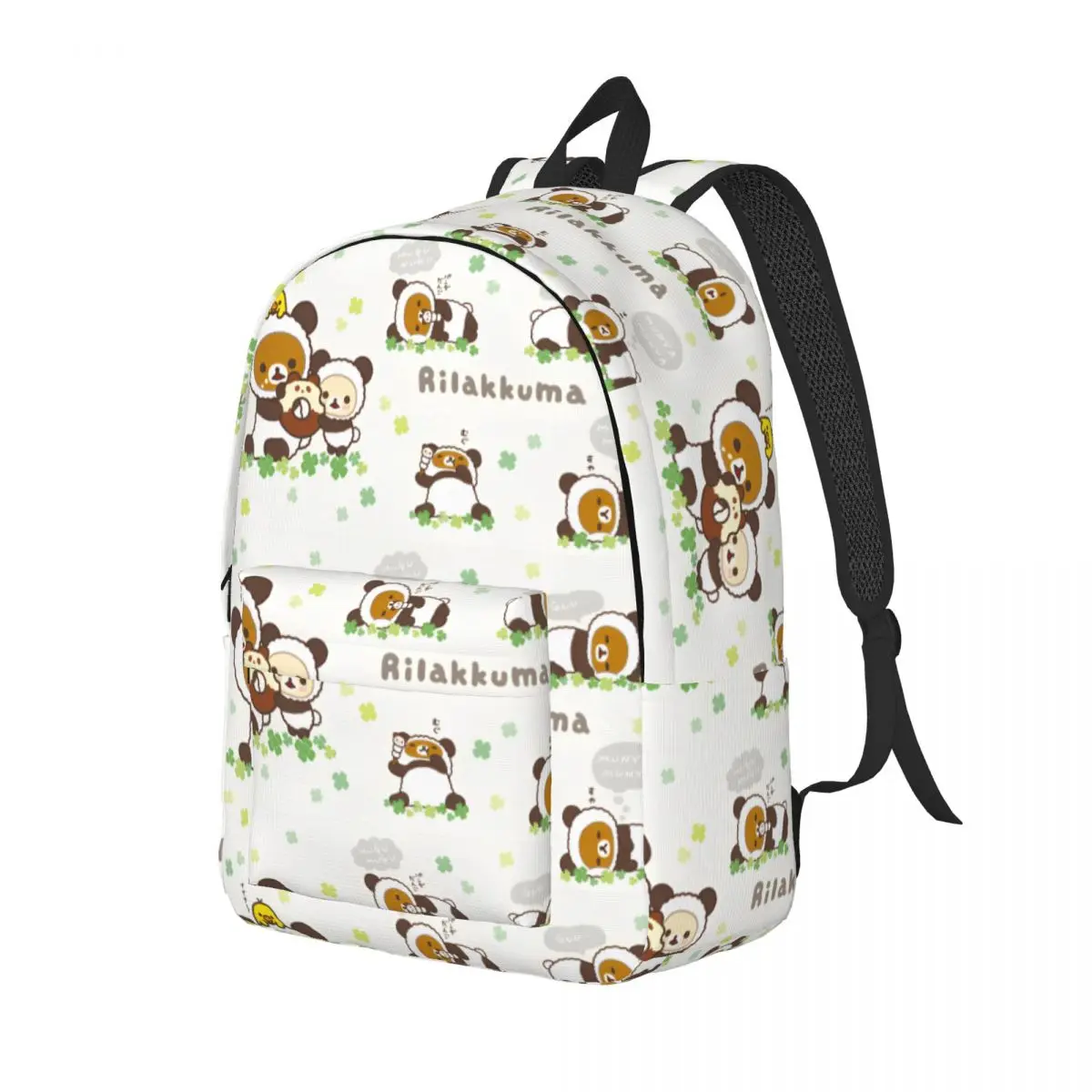 Mochila clásica de dibujos animados Rilakkuma, mochila ligera de trabajo para estudiantes para hombres y mujeres, bolsas de lona universitarias