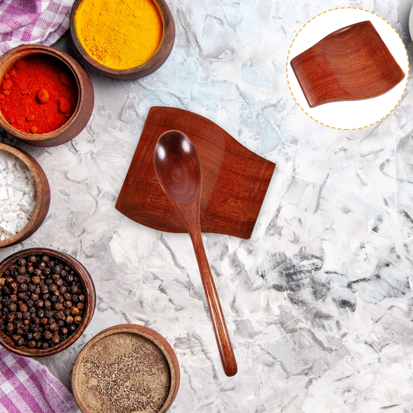 

Деревянная подставка для ложки, термостойкий держатель для половника, компактная подставка для кухонной утвари, гладкая деревянная подставка для ложки на кухонную столешницу