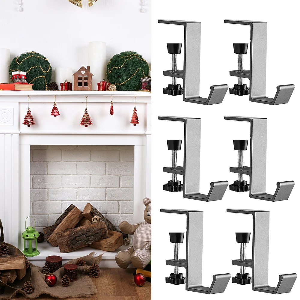 

2/4/6pcs Christmas Stocking Holders For Mantle,Upgrade Non-Slip Fireplace Stocking Hooks Christmas Stocking Holders
