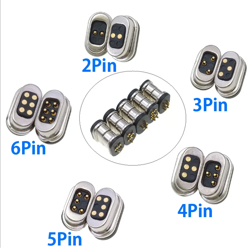 

1set 2Pin 3Pin 4Pin 5Pin 6Pin spacing 2.54mm DC Magnetic Pogo Pin Connector Pogopin Male Female Spring Loaded DC Power Socket