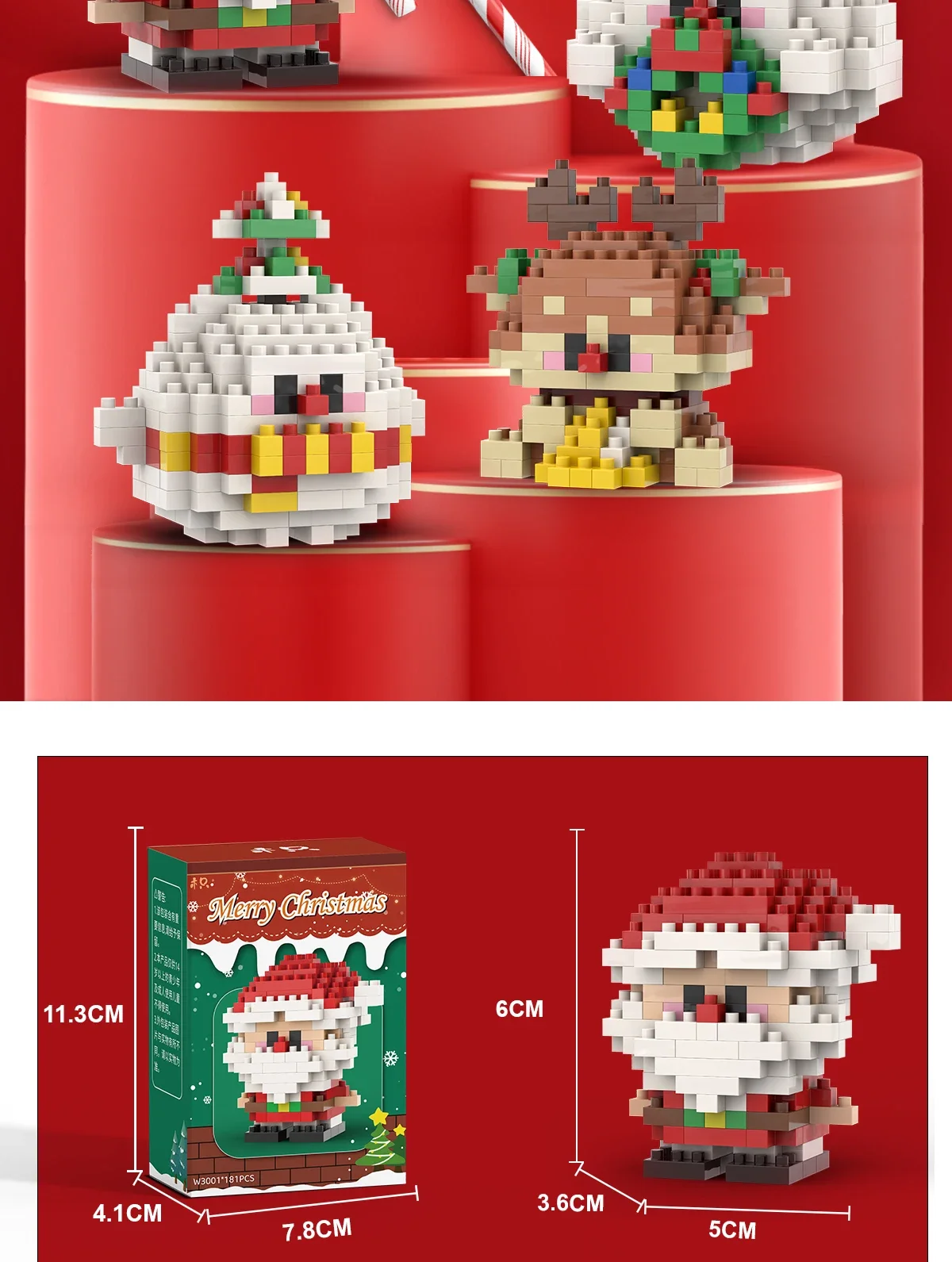 Weihnachten Geschenke Baustein Serie Santa Claus Rentier Puzzle Montage Ziegel Tisch Dekoration Spielzeug für Kind Weihnachten Geschenk – Detail 10