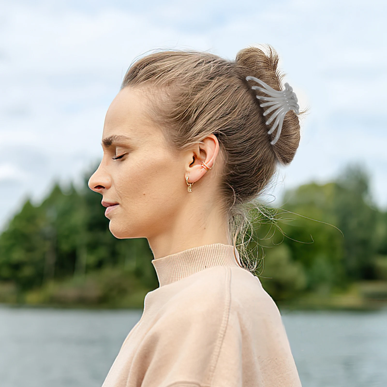 3 قطع من مشابك الشعر الأنيقة، قبضة الفك، إكسسوارات أنيقة متينة، هدايا عيد الميلاد، مشبك الفك لعيد الميلاد والعام الجديد #2