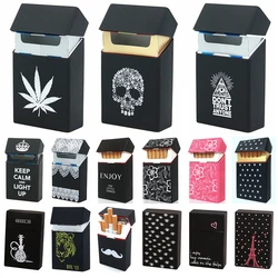 Funda de silicona con diseño de calavera para hombre y mujer, estuche de cigarrillos con bolsillo para guardar 20 cigarrillos, ideal para regalo