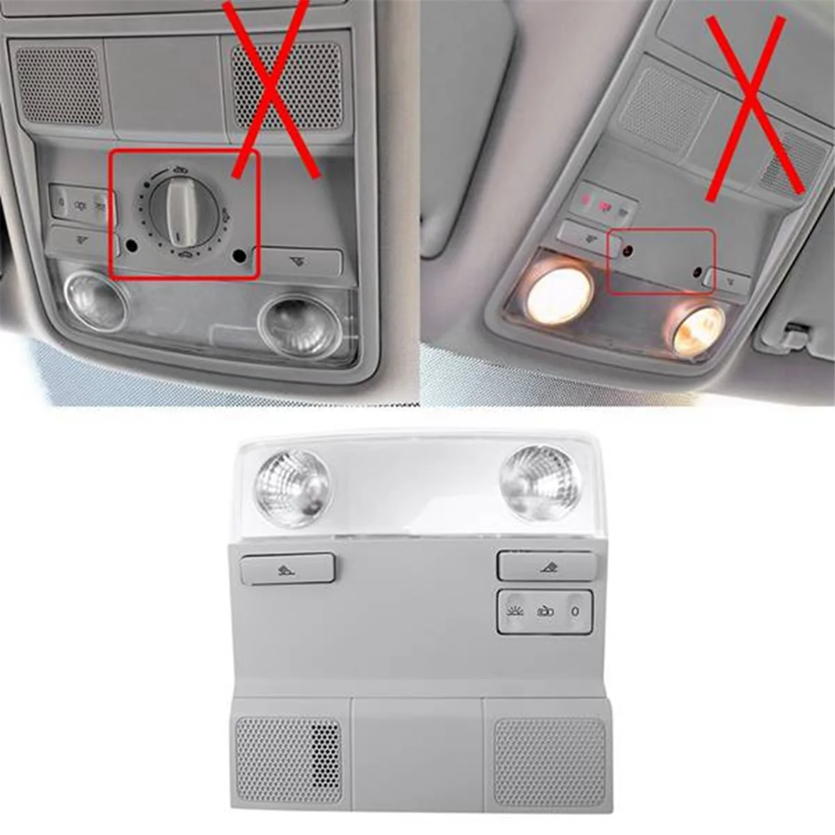 Roof Light Reading Light Map Light 1KD947105B 3TD947133 for Volkswagen Golf 5 6 MK6 Tiguan Passat B6 Skoda Octavia Seat