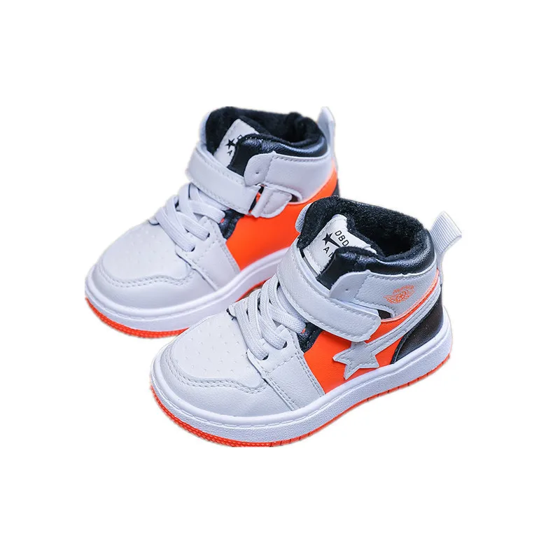 Winter Plush Warm Zapatillas Children Cotton Boot Cool Kids Boys Girls Latter Design Cotton Shoes Star Pattern Colorful Sneakers
