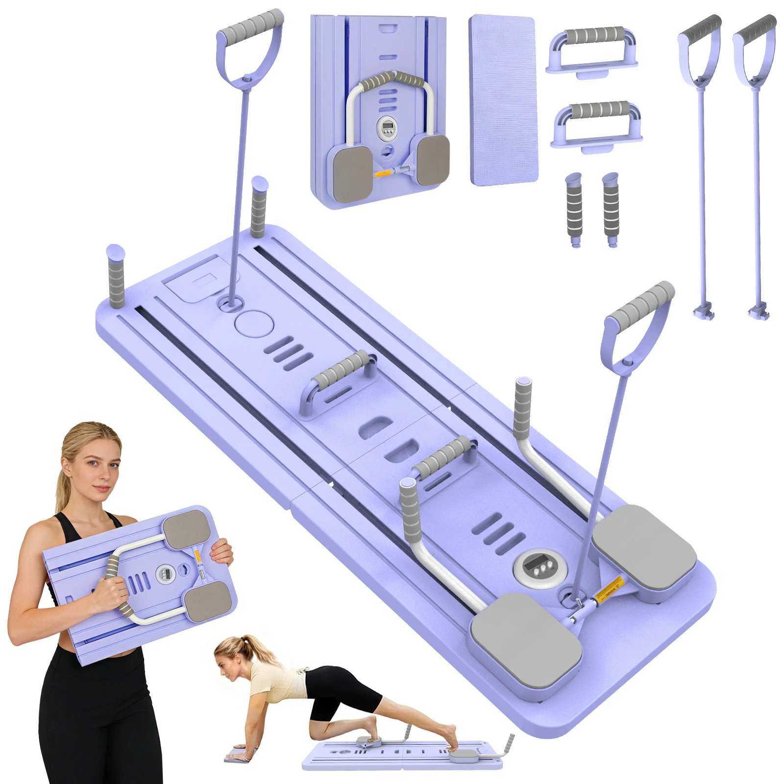 Planche de fitness abdominale multifonctionnelle, planche d'exercice pour la maison, pliable, légère, roue abdominale pour la remise en forme à domicile