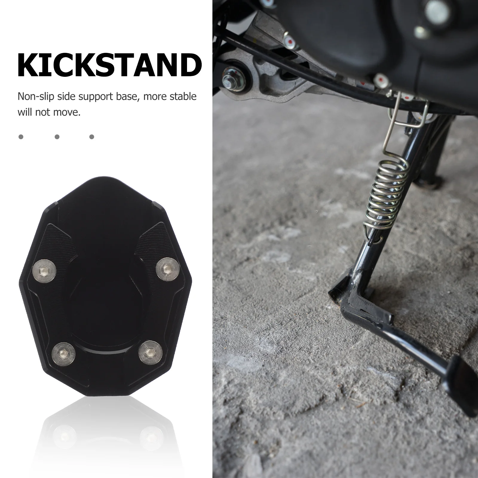 

Motorcycle Side Kickstand Pad Aluminum Alloy Non-Slip Foot Side Stand Extension Plate For Wet Mud Garage Use Motorcycle