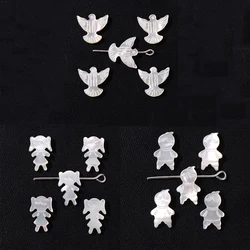 1PC Natural Mother of Pearl Shell Pendant Girl Boy Dove of Peace Carved Charms For Making DIY Necklace Earrings Accessories