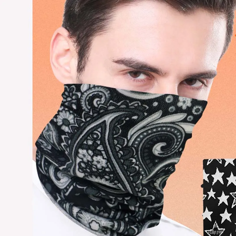 Fashion Winter Outdoor Warm Skiing Collar Trend Joker Face Protection Cold Star Style Mask Cycling Sports Grid Breathable Scarf
