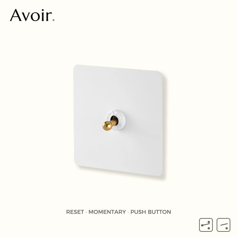 Avoir branco botão interruptor retro latão interruptores de reinicialização dimmer 220v cat6 ue soquetes elétricos parede momentâneo 86 tipo decoração para casa tomada de parede painéis de parede interruptor dimmer bot