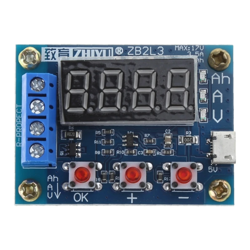 ZB2L3 Battery Tester LED Digital Display for Testing Discharge Capacity Avoid Unnecessary Battery Drain