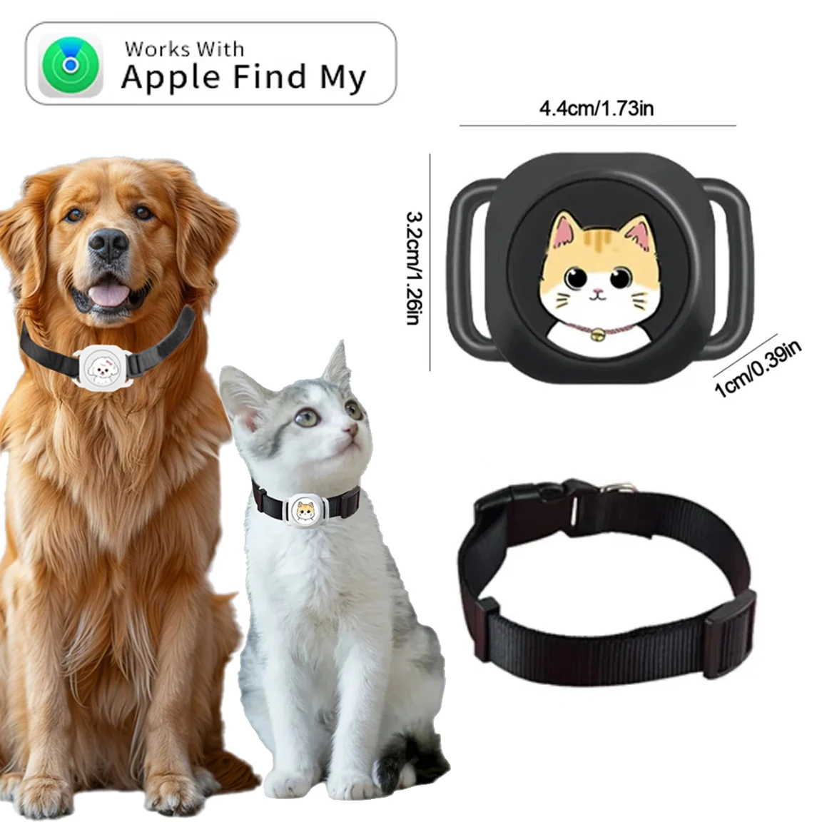 

Smart Waterproof Mini Gps Tracker for Cats Pet Anti-Lost Bluetooth-compatible Locator W/ Find My App Real-Time Tracker for Dogs