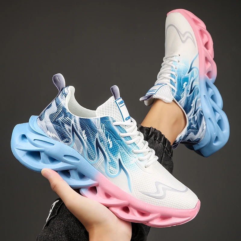 

New Unisex Running Shoes Men Women Lightweight Mesh Breathable Comfortable Flat Soft Tennis Shoes Summer Lace-up Sneakers Man