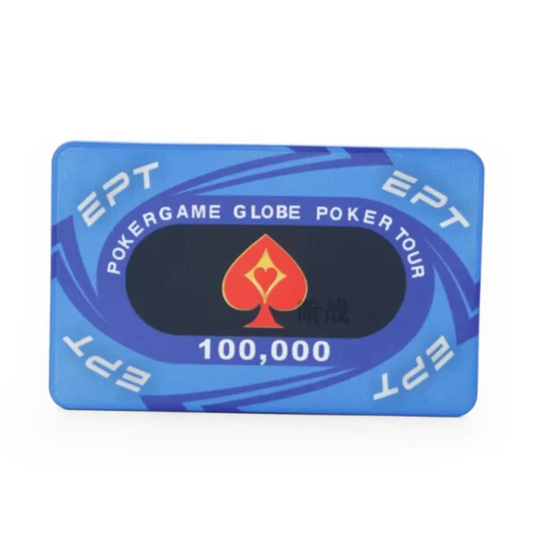5/10 قطعة EPT تكساس هولدم بوكر رقائق السيراميك بوكر رقائق عملات مع نمط القلب لا الباهدة الرموز كازينو المهنية
