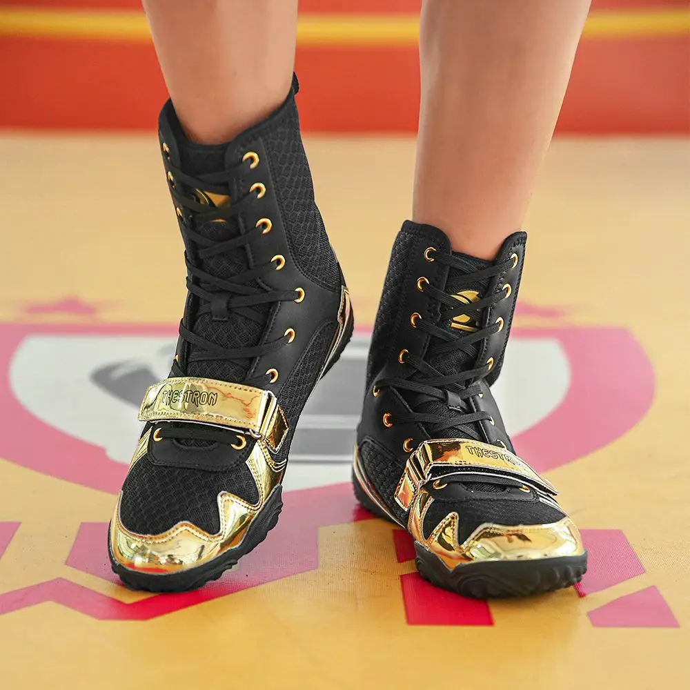 Men's Women's Wrestling Shoes Boxing Shoes Sports Anti-slip Shoes High Top Wear-resistant Anti-slip Breathable