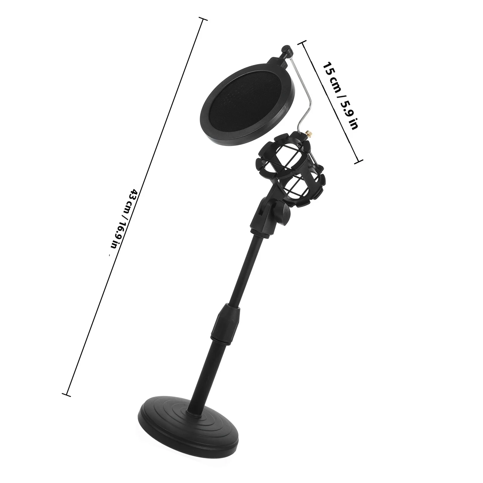 1pc Adjustable Desktop Microphone Stand Black Mic Holder For Live Streaming Recording Studio Mic Mount Support Bracket