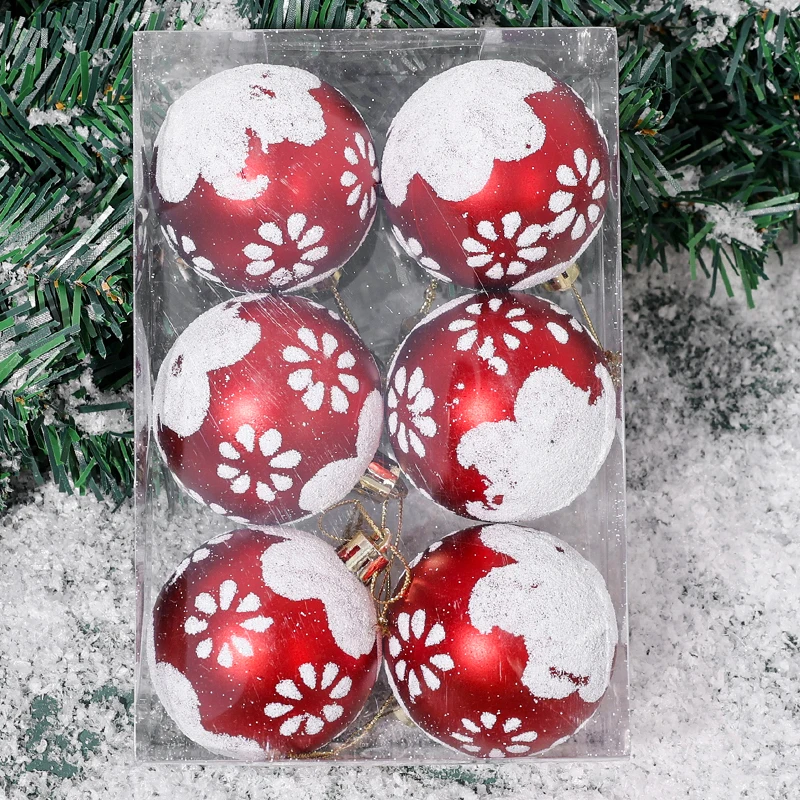 6cm Electroplated Christmas Balls Set Xmas Tree Pendant Christmas Ball Hanging Ornament for DIY New Year Party Home Decoration