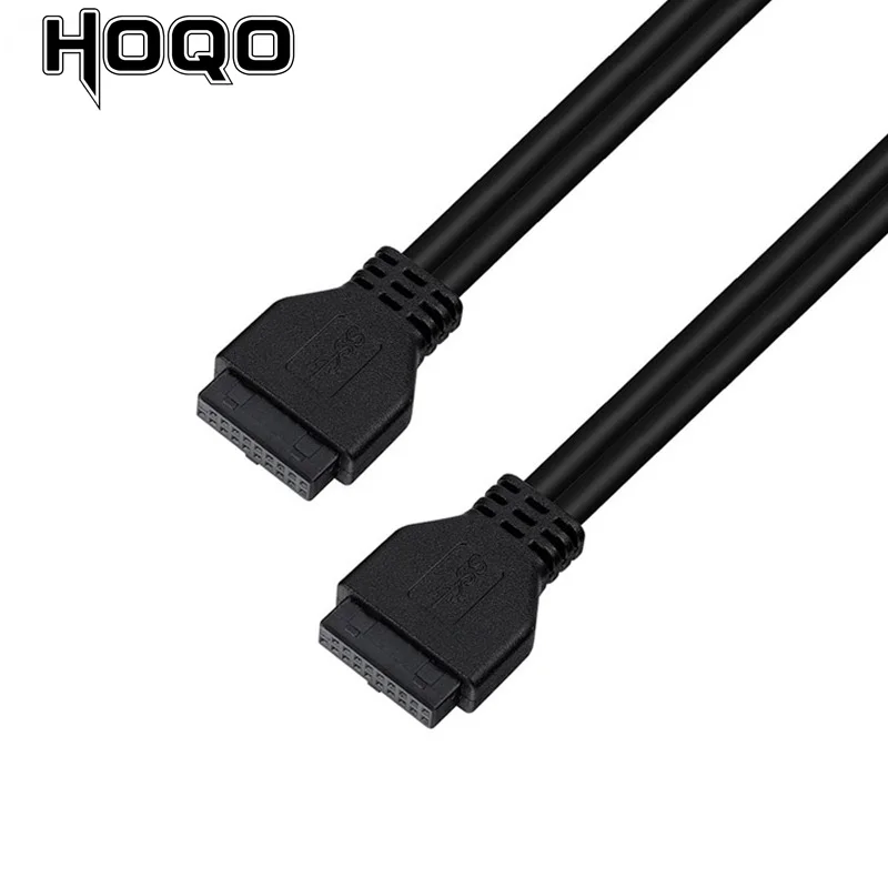 Dane IDC kabel USB 3.0 płyta główna 20 Pin kabel przedłużający. Podwójny kabel złącze 20P żeński do żeńskiego przedłużacz kabla 0.2m/0.5m