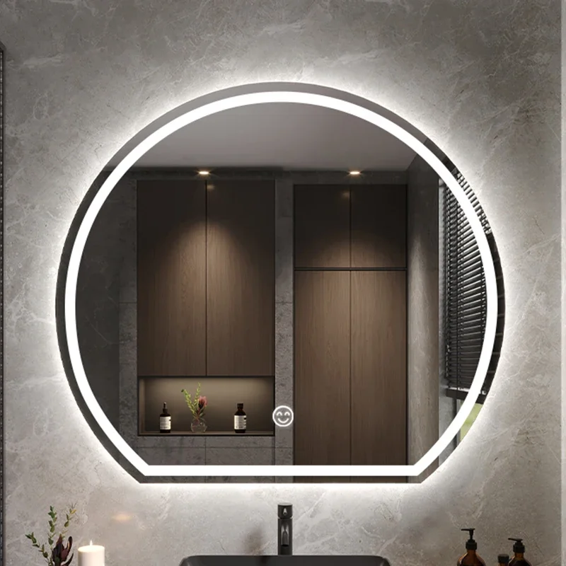 Floor Mirrors House Decor Round Mirror With Handle Bathroom Living Room Decoration Large Full Body Espelho Makeup Dressing