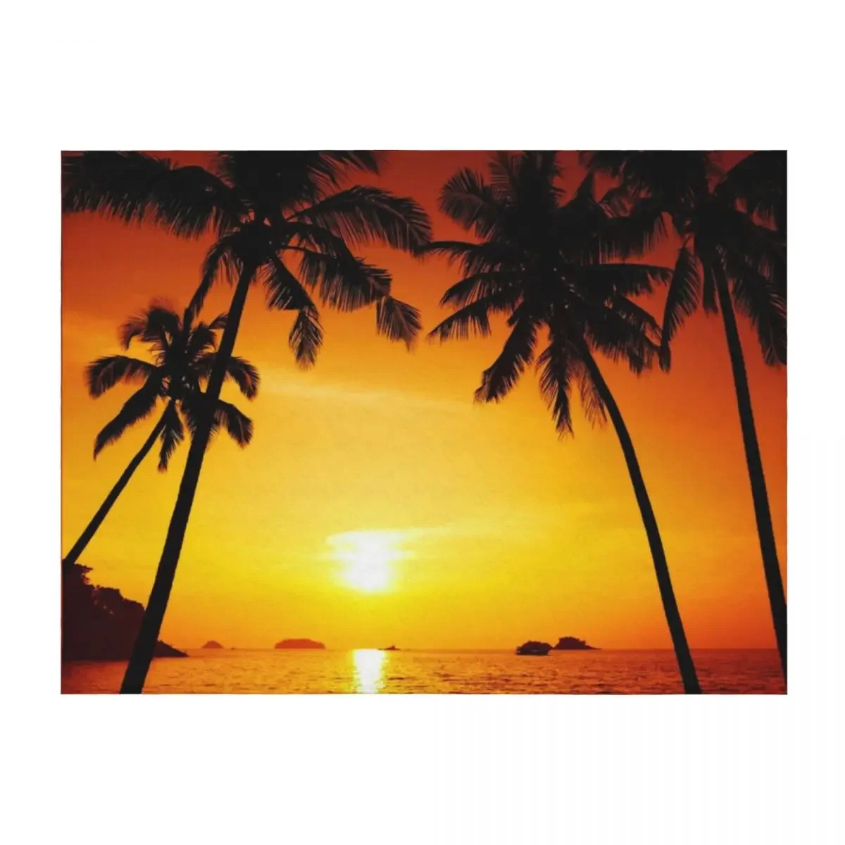 

Beautiful Beach Sunset Throw Blanket Thermals For Travel Loose For Baby Multi-Purpose Blankets