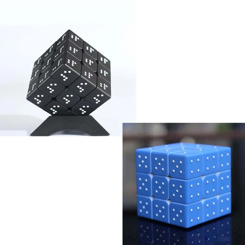 

Глухой магический куб, синий, без наклеек, скоростной Развивающий Пазл 3x3x3, профессиональный магический куб